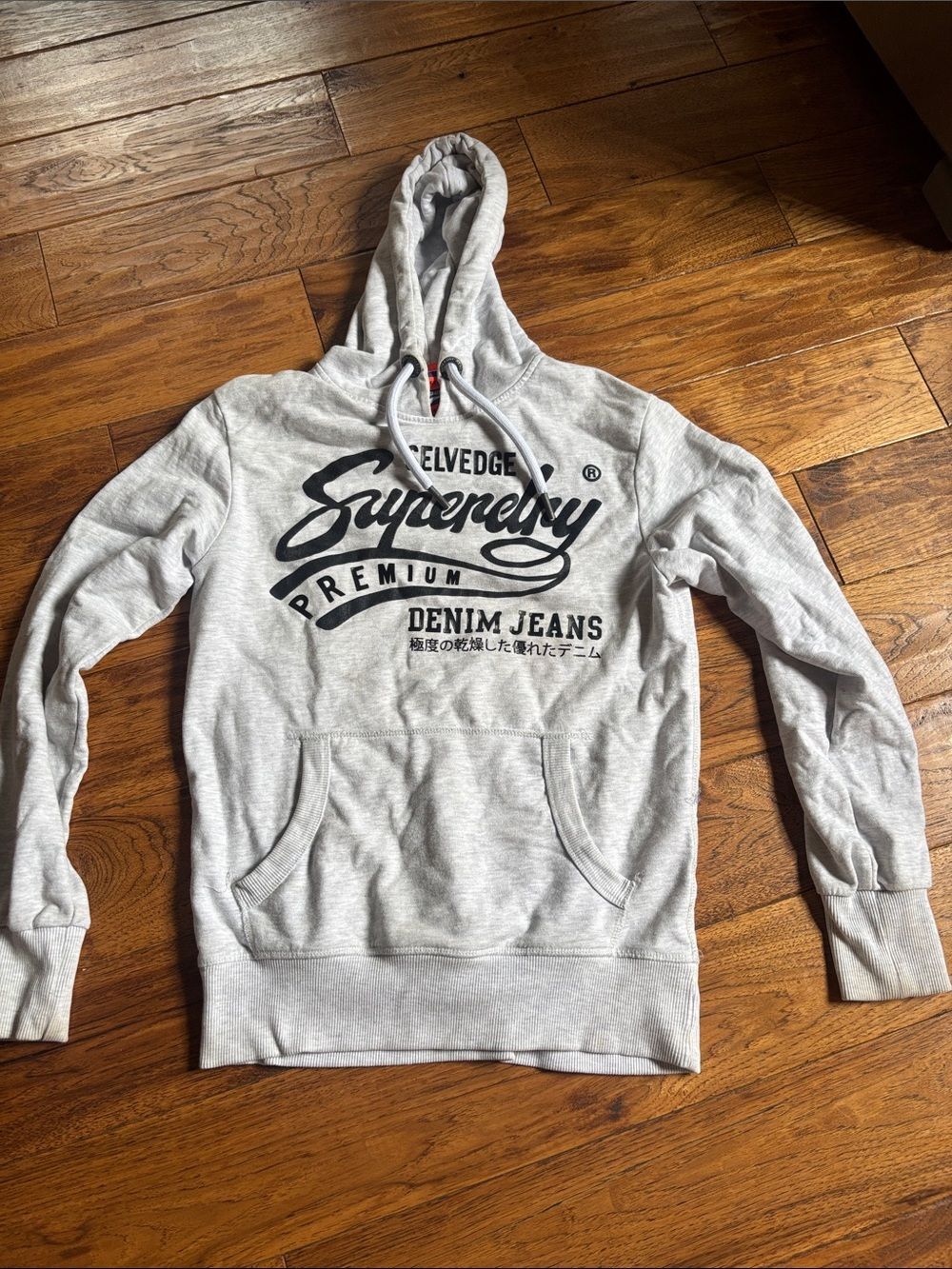 Superdry Light Grey Logo Pullover Hoodie